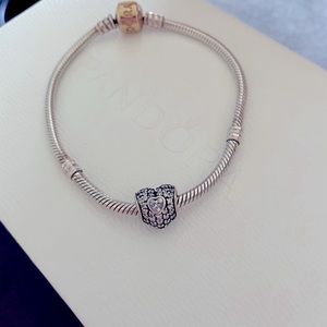 AUTHENTIC Pandora heart quartz charm GENTLY USED